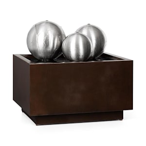 Triumvirat Fuente de jardín Fuente de interior LED metal galvanizado color marrón oscuro