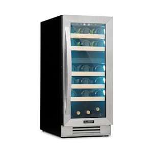 Vinovilla 29 Built-In Duo Weinkühlschrank | Einbau | 2 Zonen | 29 Flaschen / 74 Liter | Glastür | RGB Innenbeleuchtung | 5 Buchenholzeinschübe | Anti-Vibration | Touch | EEK B