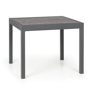 Tenerife Table de jardin extensible 90 x 90 cm aluminium verre marbre