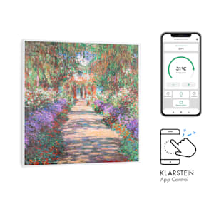 Wonderwall Air Art Smart Infrarotheizung 60x60cm 350W Wandinstallation App-Steuerung Gartenweg