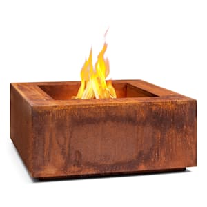 Desert Rust Square L, Braciere, vaso per piante, acciaio, 60 x 60 cm, effetto ruggine