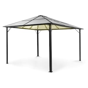 Pantheon Solid Sky Ambient Solar Pavillon mit Dach 3x4m Polycarbonat Aluminium beleuchtet