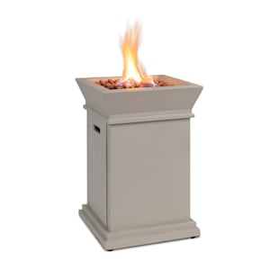 Chimenea de gas Prati 13 kW sistema de encendido eléctrico piedras de lava incl. cubierta de lluvia