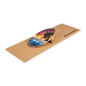 Indoorboard Allrounder Balance Board + Matte + Rolle Holz / Kork