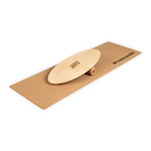 Indoorboard Allrounder Balance Board + Matte + Rolle Holz / Kork