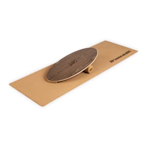 Indoorboard Allrounder Balance Board + Matte + Rolle Holz / Kork