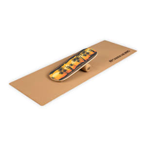 Indoorboard Classic balance board + mat + rol hout/kurk rood