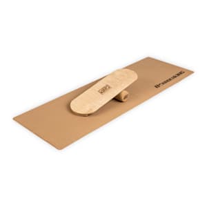 Indoorboard Classic Balance Board + Matte + Rolle Holz / Kork
