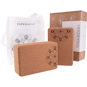 Bindo Elite yogablok dubbelpak 22,5x7,5x14,5cm kurk