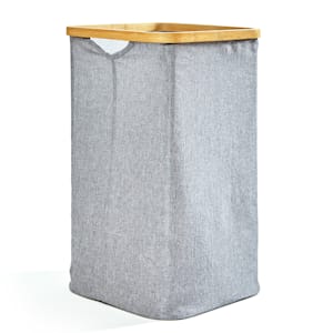 Laundry basket square bamboo cotton linen simple construction