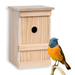 Bird house for cave breeders, untreated natural wood, ready-to-use hanging loop