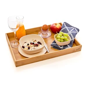 Bed tray serving tray light 42.5 x 4.5 x 29 cm sustainable bamboo