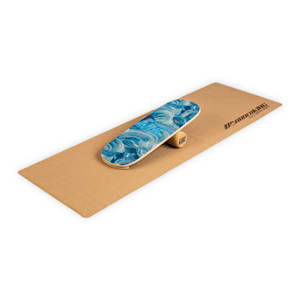 Indoorboard Flow Balance Board + Matte + Rolle Holz / Kork