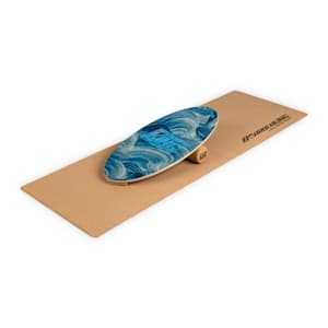 Indoorboard Allrounder Balance Board + Matte + Rolle Holz / Kork
