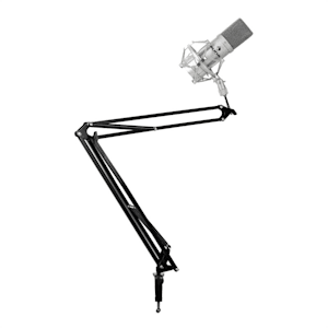 Set de estudio - Micrófono USB brazo y soporte para mesa plateado