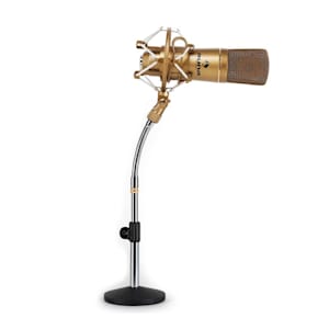 Set Microfono a Condensatore USB Bronzo e Stativo da tavolo