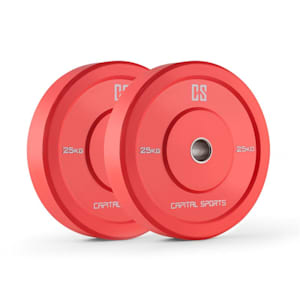 Nipton Discos de peso Pareja 25 kg rojo Goma dura