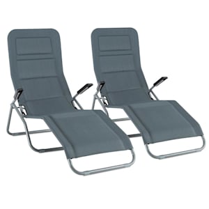 Vitello Noble Grey Bäderliege 2er-Set Sonnenliege quick dry foam grau