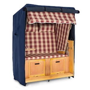 Hiddensee Juego de sillón de playa rojo XL 2 asientos 118cm Funda Ruedines