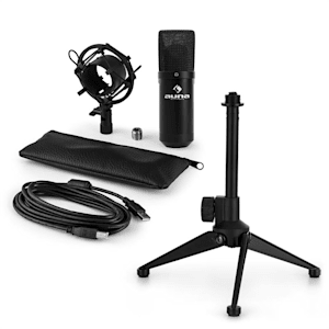 MIC-900B USB set de micrófonos V1 micrófono condensadornegro soporte de mesa