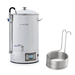 Mundschenk + Aufwärtsspirale, sladový kotol a ponorný chladič, zariadenie na varenie piva, 2500 W, 30 l, 304 ušľachtilá oceľ