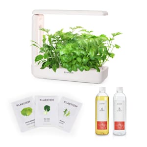 GrowIt Cuisine Zestaw startowy III 10 roślin oświetlenie LED nasiona sałat pożywka płynna