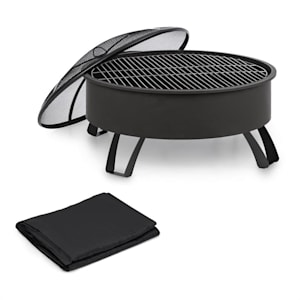 Oreos Fire Bowl Ø75cm | Ø68cm Grill Weather Protection Cover Steel Black