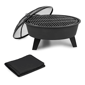 Nolana Feuerschale Ø73cm | Ø64cm Grill Wetterschutzhülle Stahl schwarz