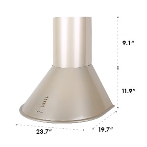 Lumio Retro-Extractor Hood Cooker Hood 23.7 in 250 cf/min Stainless steel Cream-colored