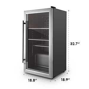 Beersafe XXL Beverage Cooler 2.9 cft. Glass Door Stainless Steel