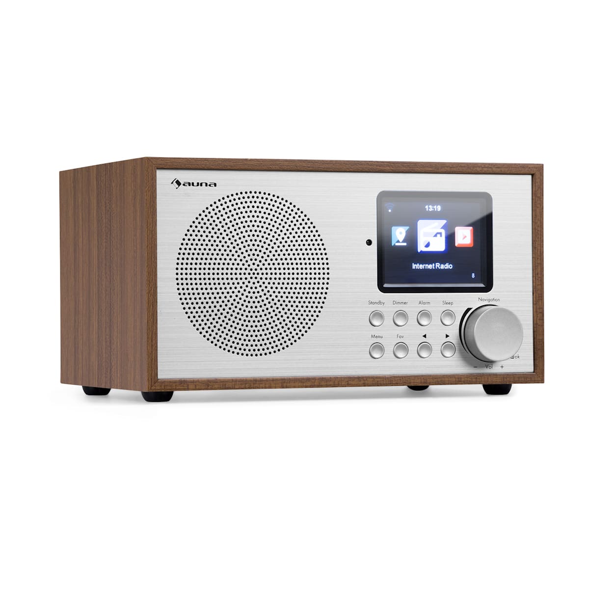 auna Connect Vinyl Cube Platine vinyle avec radio internet DAB + FM USB -  Marron