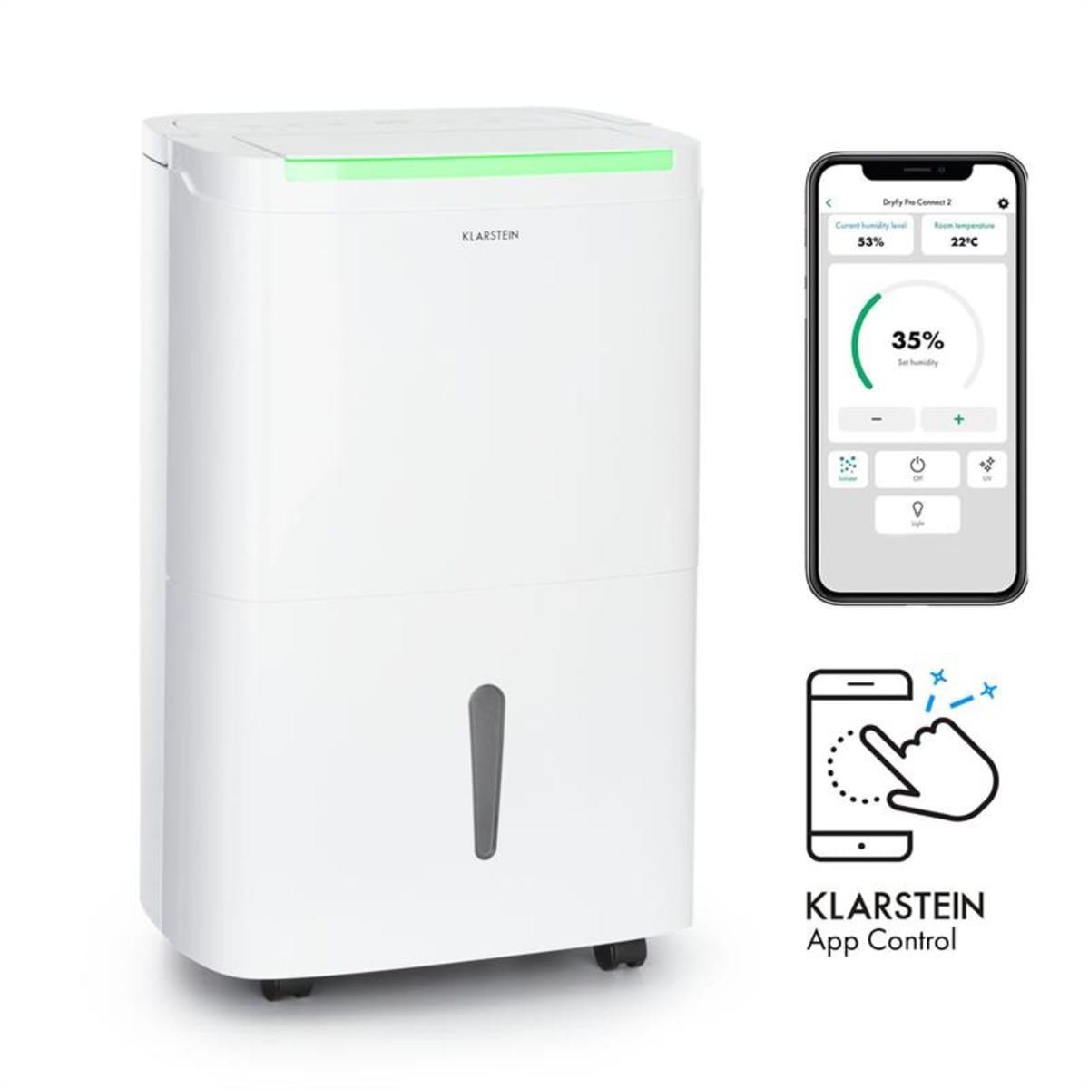 Déshumidificateur Klarstein DryFy Connect 50 compression 50l/d 45-55m²  blanc 50 l /24 h