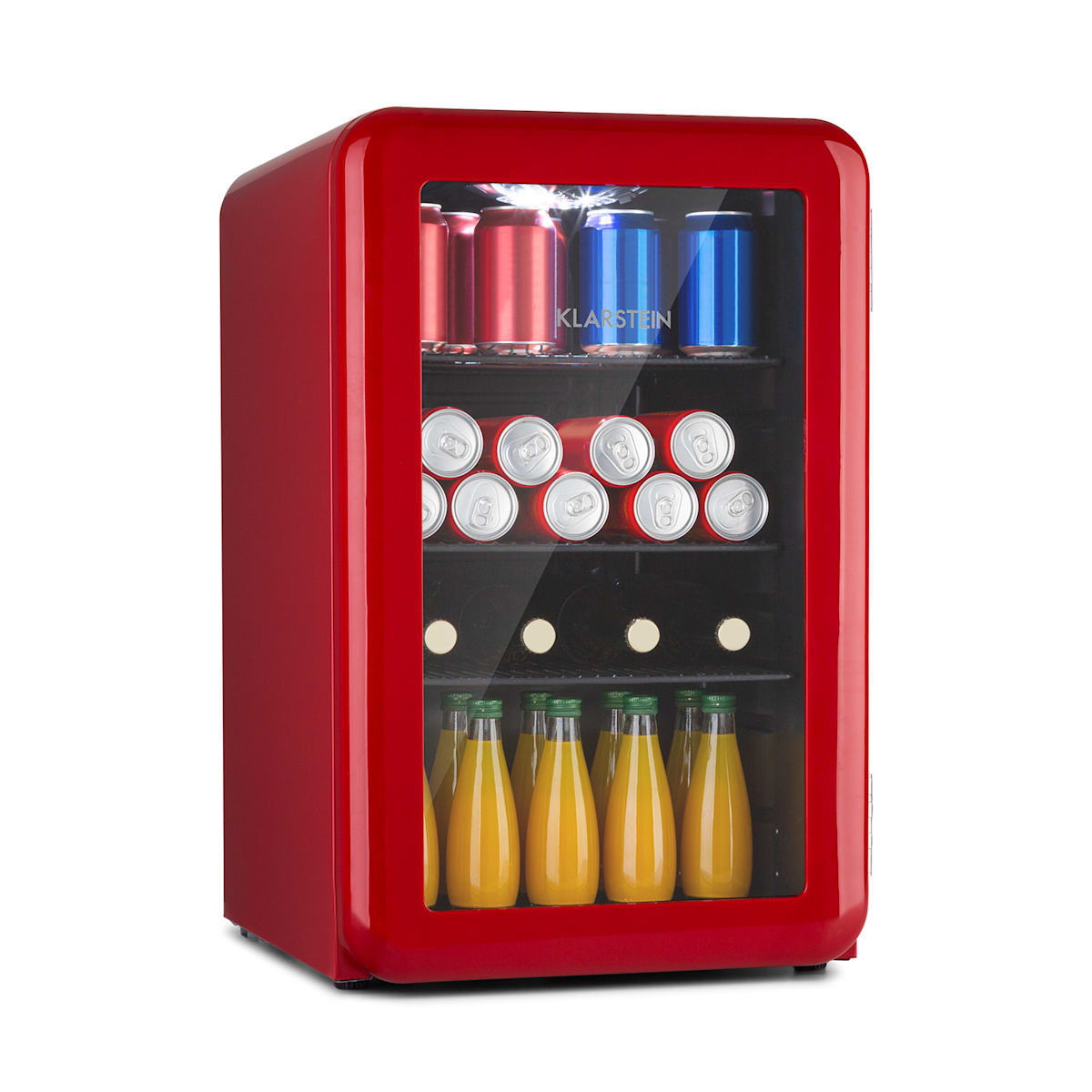 mil tal vez Haz un experimento PopLife nevera para bebidas | Frigorífico | Diseño retro | Capacidad: 70  litros | Temperatura: 0-10 °C | CEE F | Regulador giratorio mecánico |  Iluminación LED interior | Patas regulables | Doble acri Rojo