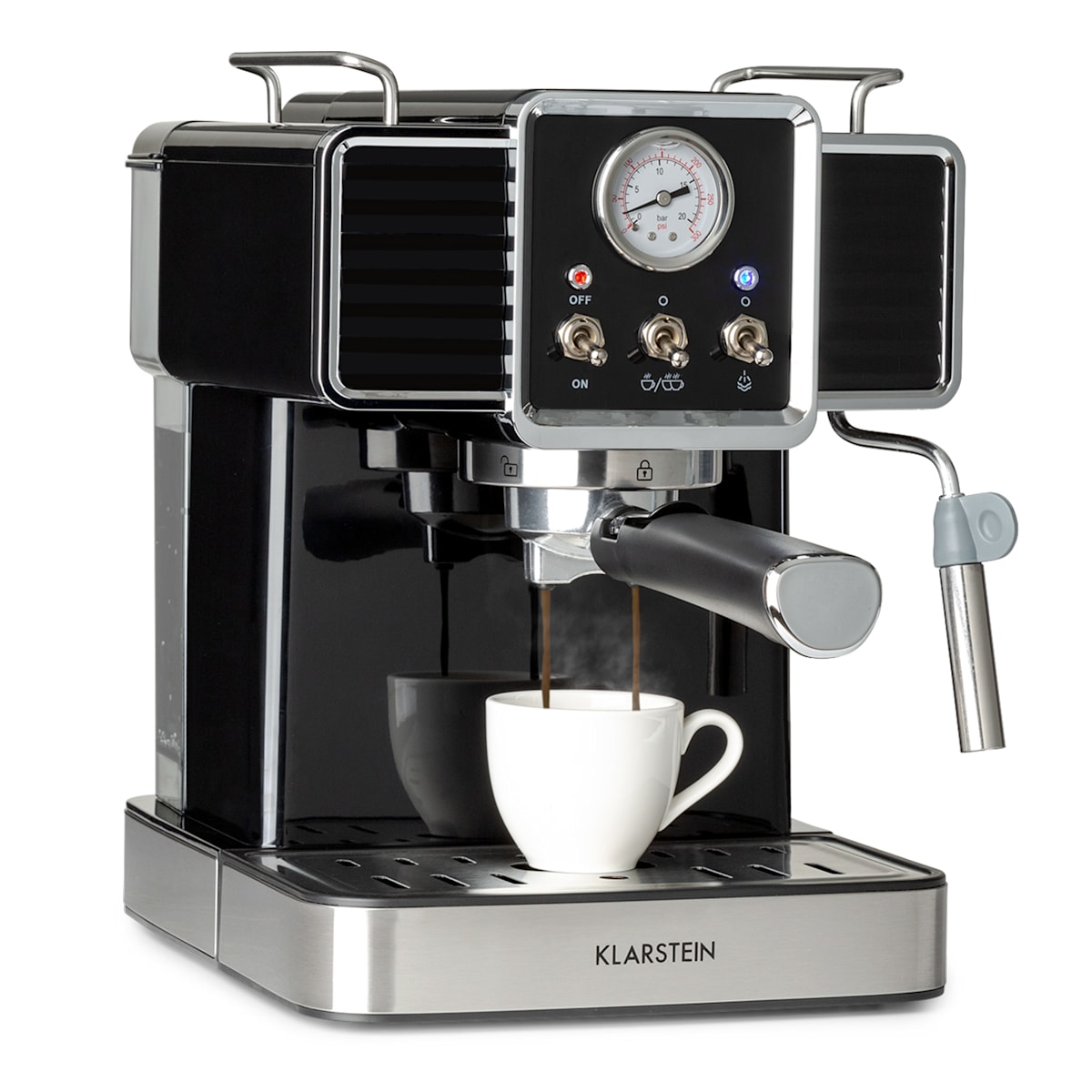 Gusto Classico, macchina per caffè espresso, 1350 Watt, pressione 20 bar,  serbatoio: 1,5 litri Nero