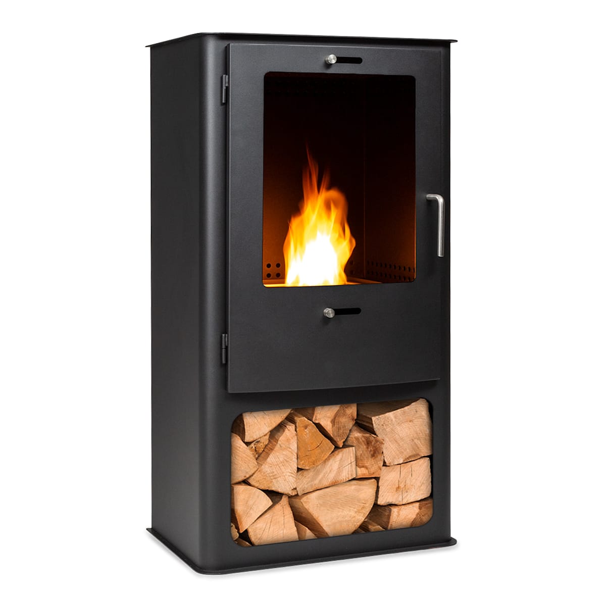 Elegantie Tegenslag rekenmachine Fiamme Cantal bio-ethanol haard | branduur: 4-6 uur | voor binnen en buiten  | inhoud: 1,2 liter | deurraam van gehard glas | behuizing: plaatstaal |  rvs brander | regenhoes | decoratieve houtopslag | Zwart