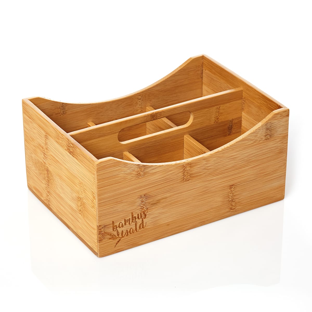 Schreibtischorganizer Stiftehalter Ordnungsbox, 6 Fächer, mit Tragegriff, Maße: 25 x 12 x 18 cm (BxHxT), Fächer: 8 x 11 x 7,5 cm (BxHxT)