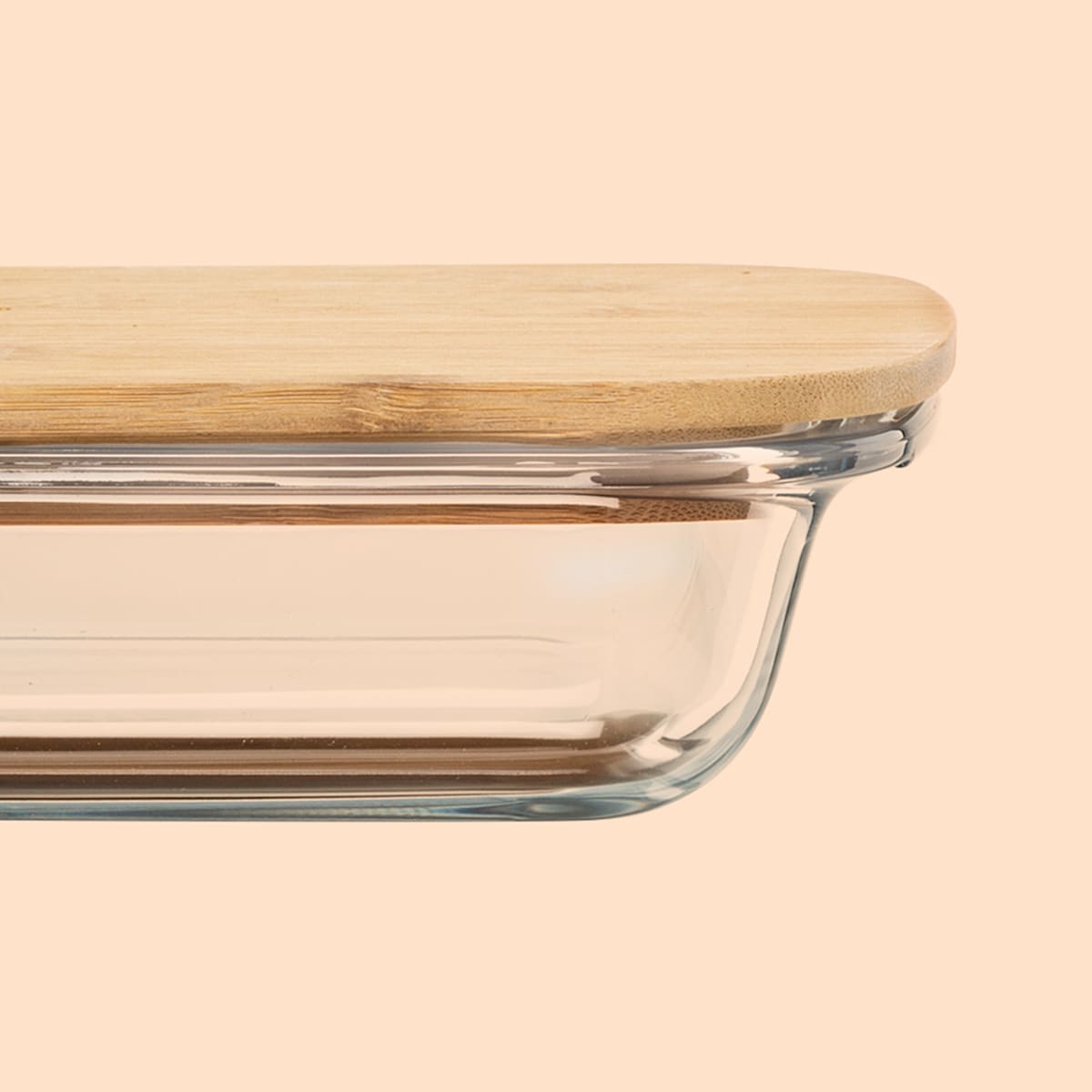 Contenitore ermetico 10x10 in vetro con coperchio in bambù – Hobbies