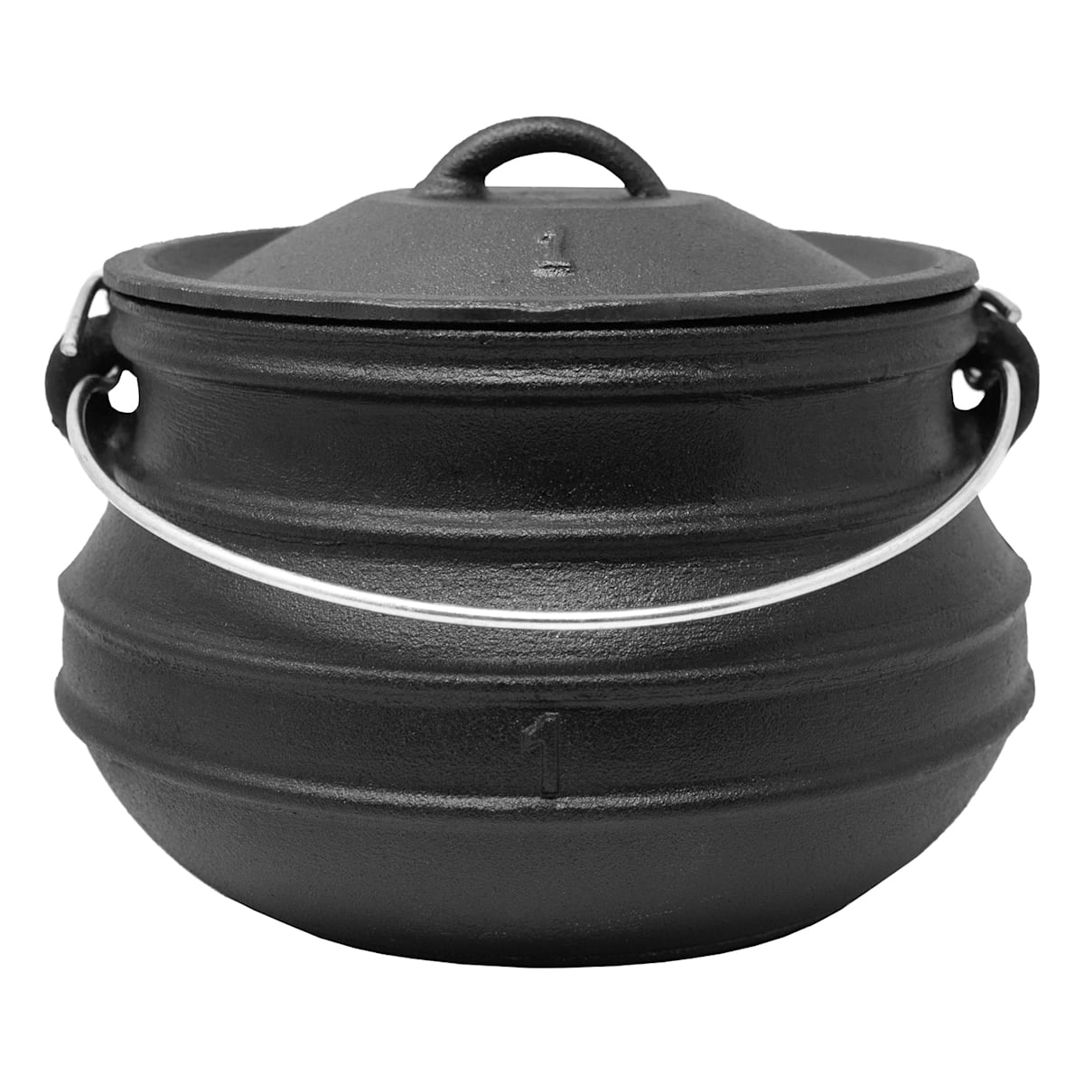 Regular Cast Iron South African Potjie Pot Steel Handle Lid Stock