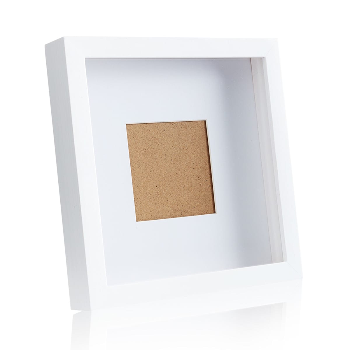 Camden Cornice, scatola quadrata 3D, per immagini da 23 x 23 cm, 10 x 10 cm  con passepartout, legno