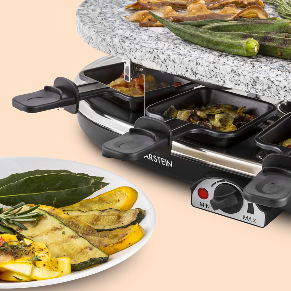 Griglia da Raclette,1200W Raclette Grill 8 Persone,Piastra Grill Con 8 Mini  Padelle,2 in 1 Griglia Elettrica con Pietra Naturale e Rivestimento Piastra  Antiaderente Reversibile Per Feste in Famiglia : : Casa e