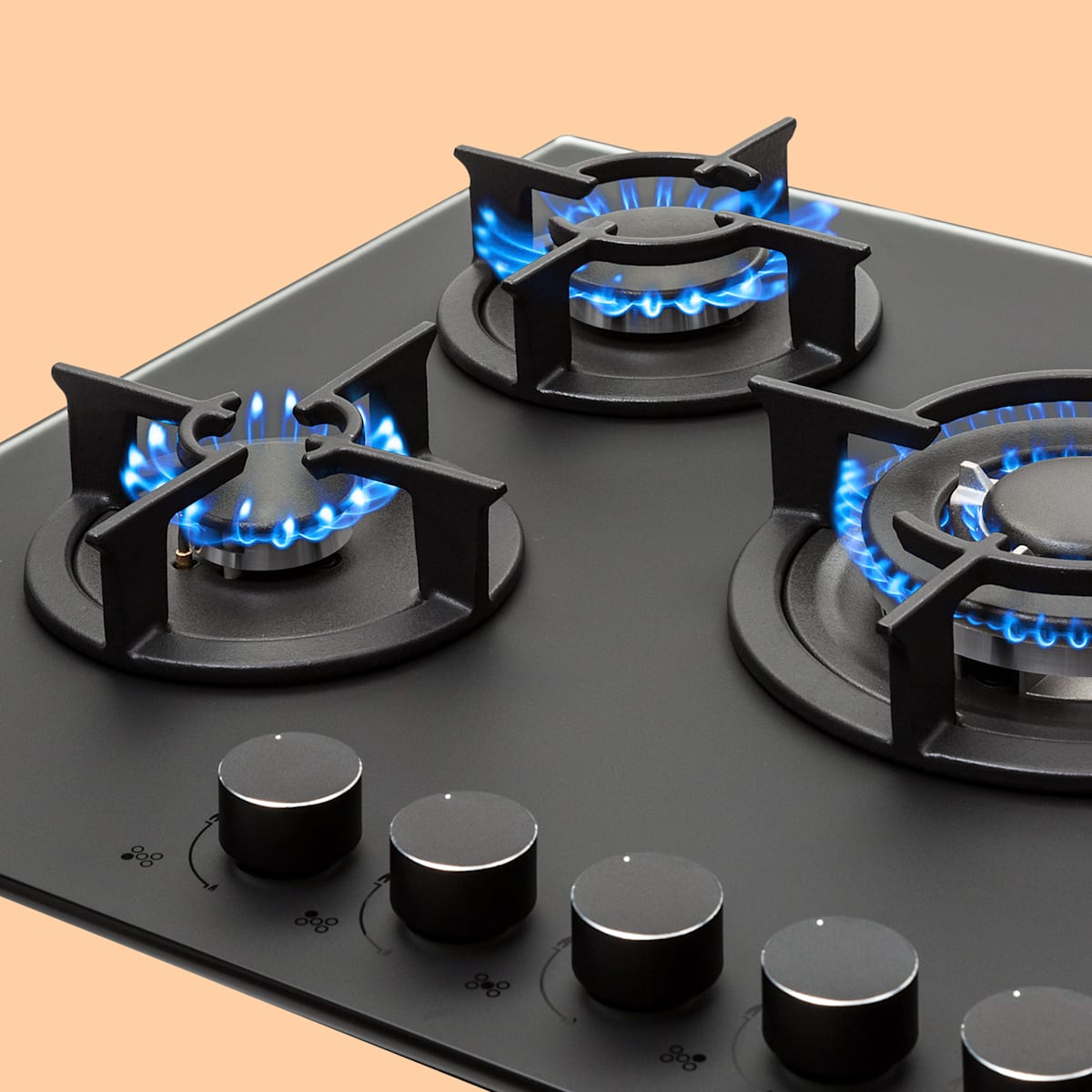 Table de cuisson gaz - Klarstein Firetale 4 feux 60 cm Brûleur en aluminium  avec tuyau - Plaque de cuisson