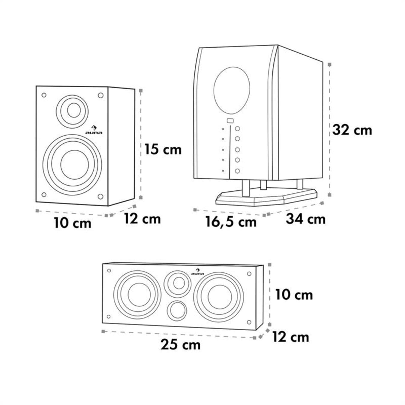 Areal 525 BK Altavoces 5.1 sonido envolvente 65W Negro