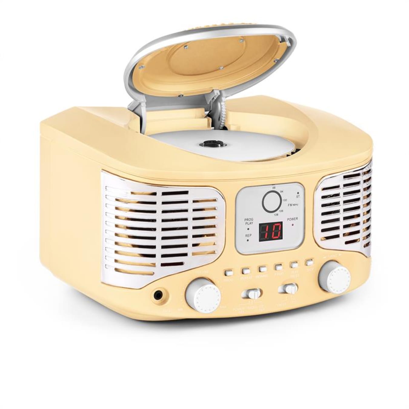 RCD320 Reproductor de CD retro FM AUX Crema Amarillo Suave