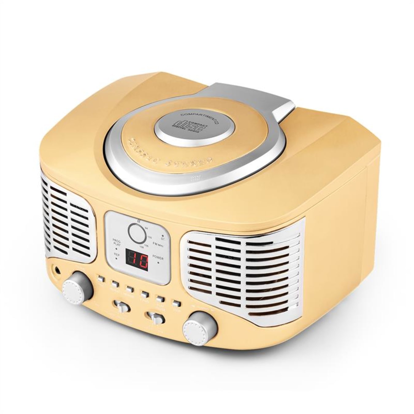 RCD320 Retro CD Player FM AUX Cream Soft Yellow