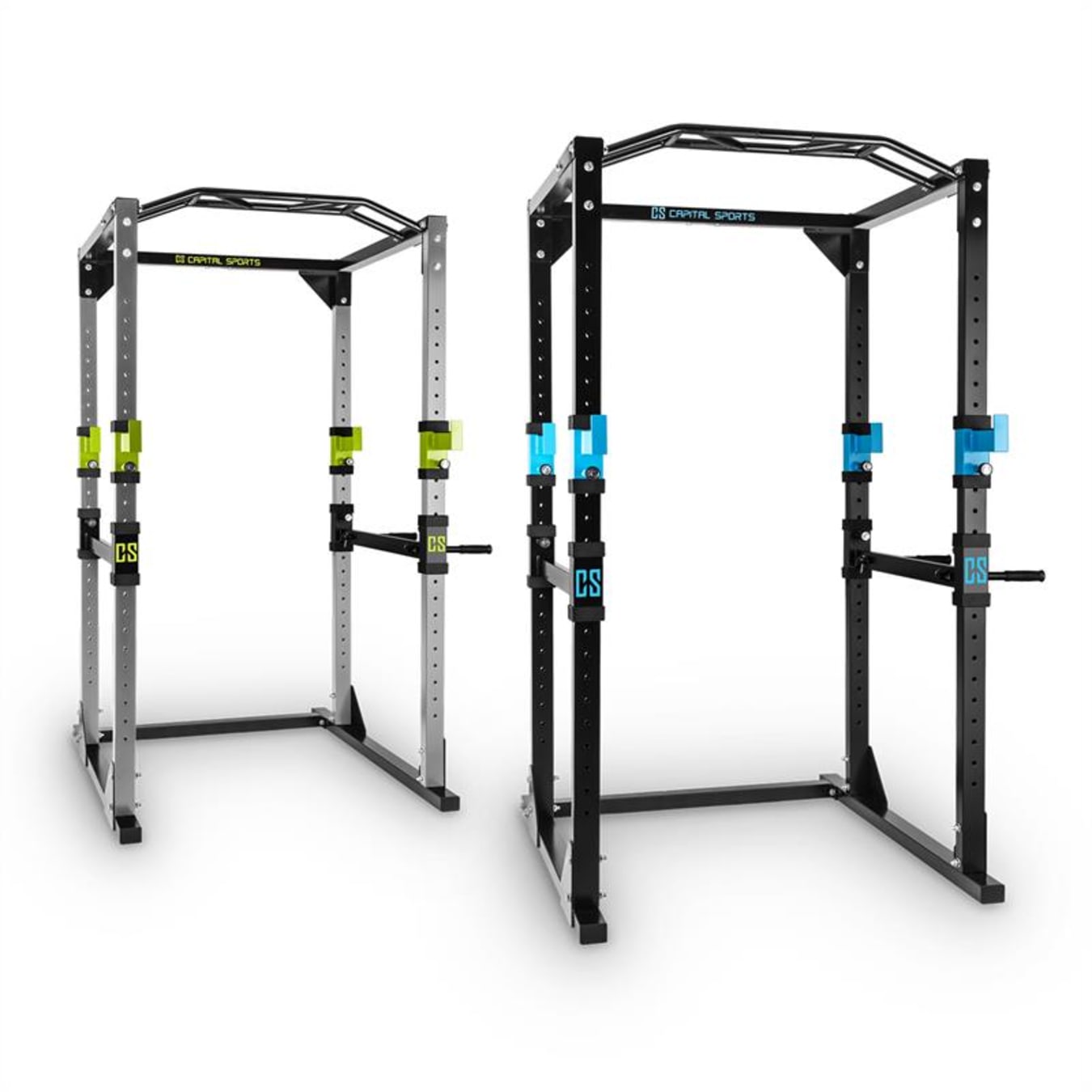 CAPITAL SPORTS Amazor Eco - Jaula musculación, Power Rack, Landmine Doble,  dominadas Torre, Brazos Seguridad de Altura Regulable, 2 agarres para Barra  de Pesas, Revestimiento en Polvo, Negro : .es: Deportes y