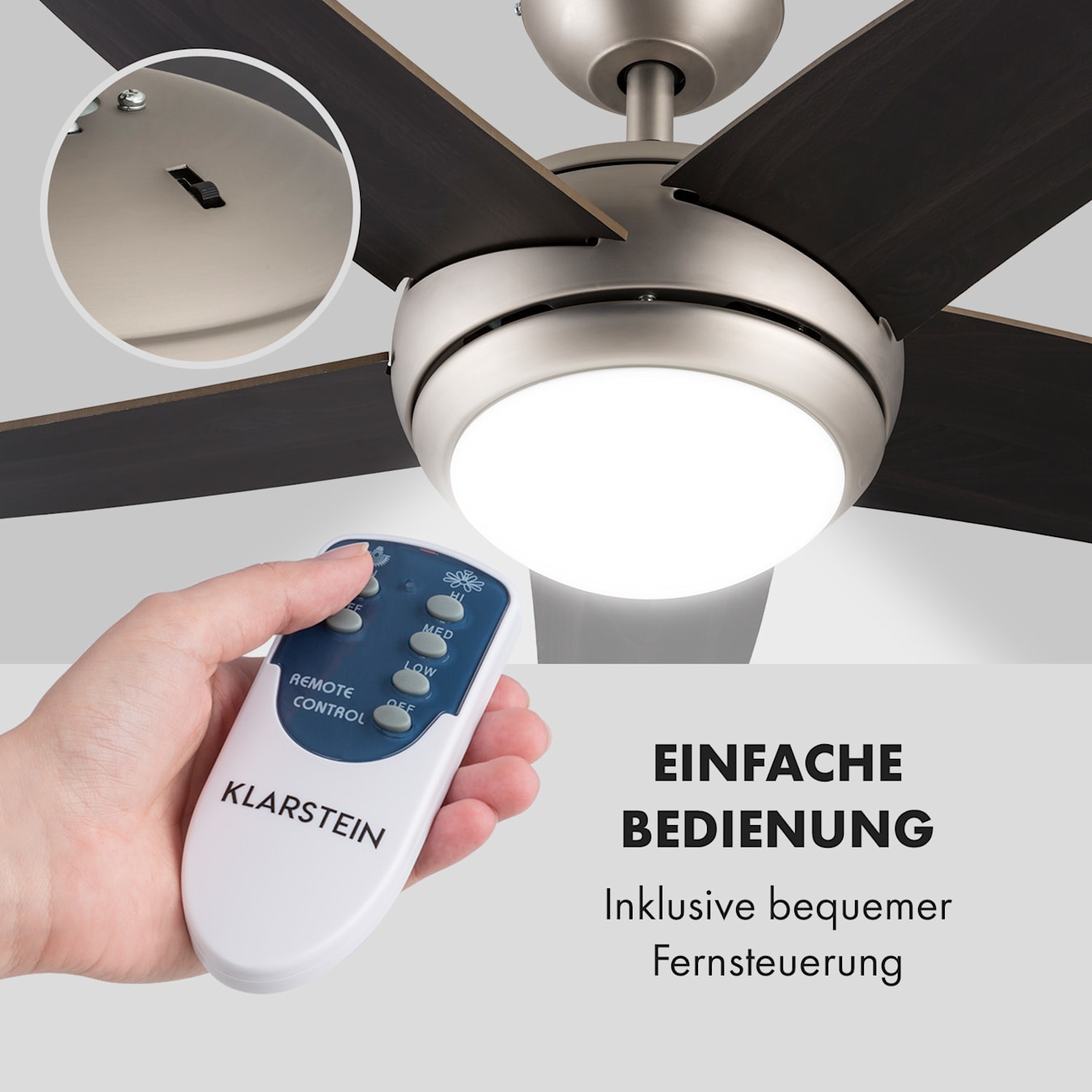 Klarstein El Paso  Ventilatore da soffitto, con luce e