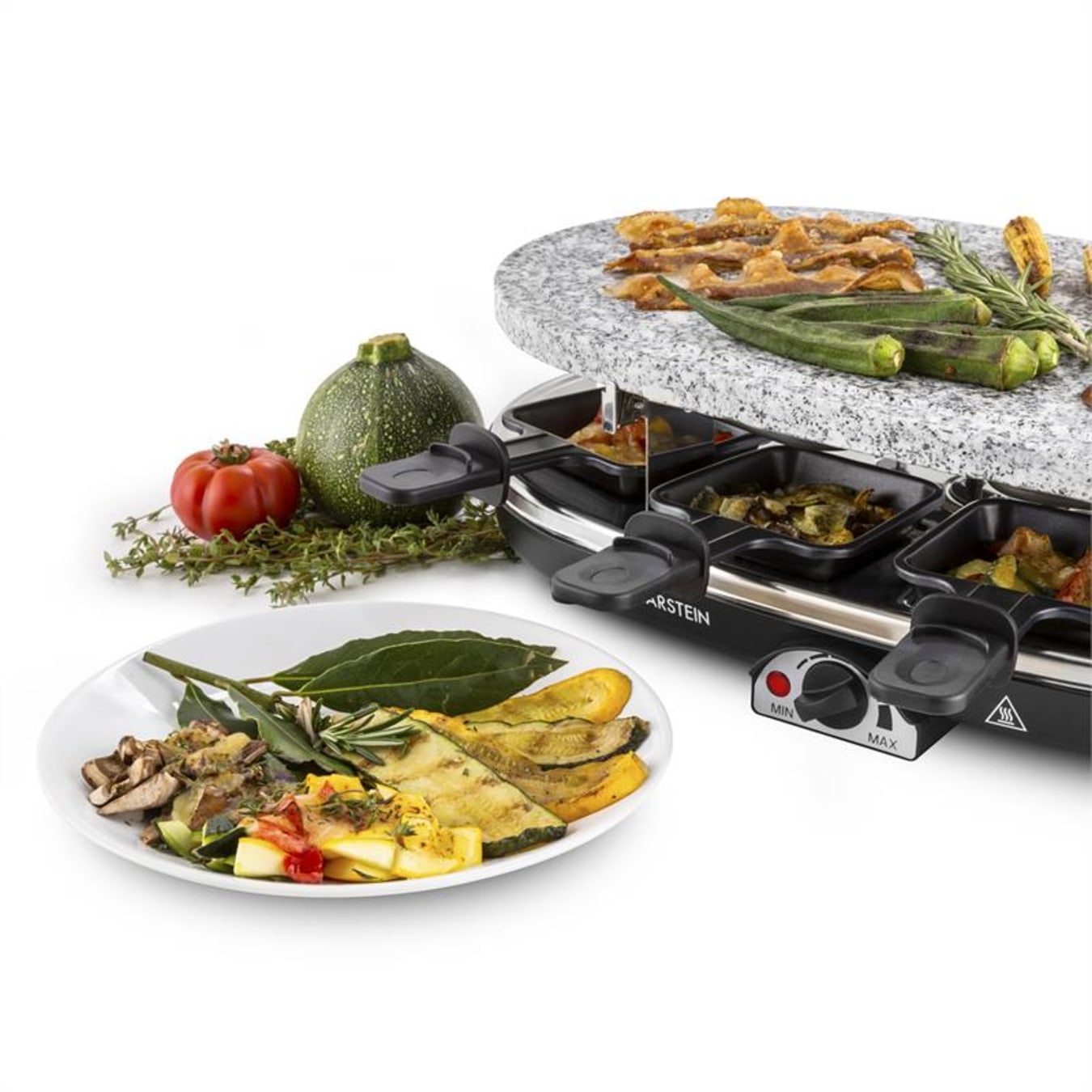 Steaklette Raclette-grill 1500 W Pierre naturelle 8 personnes