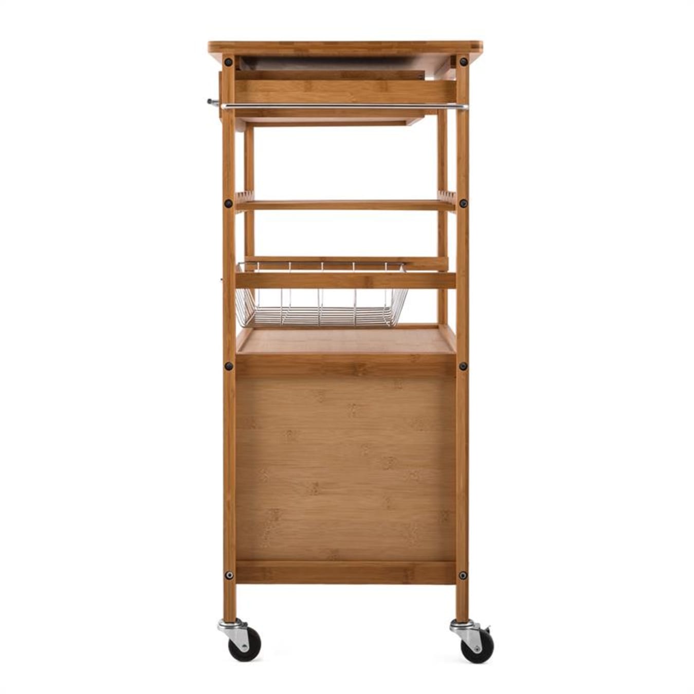 Louisiana - Carrello da cucina, carrello di servizio, 5 livelli: piano di  lavoro/cassetto/portabottiglie/fruttiera/armadietto, Legno, Piano di  lavoro: 2400 cm²/60 x 40 cm