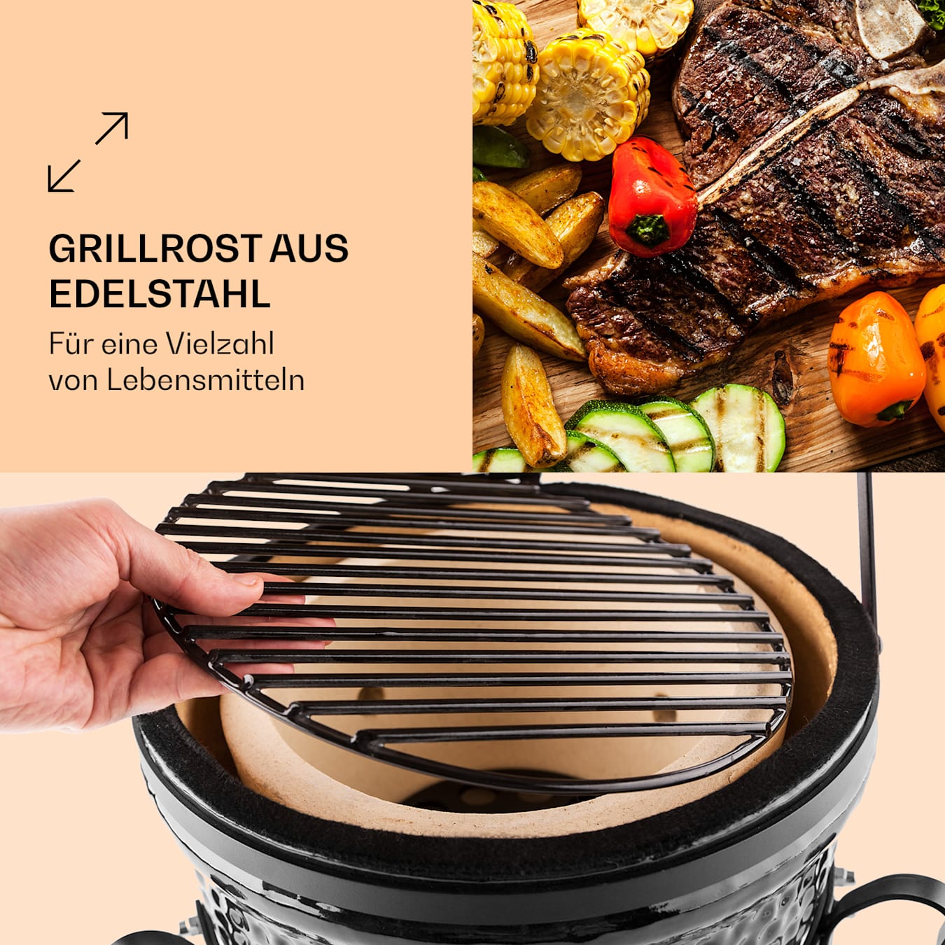 Barbecue Electrique sur Pied et de Table avec Grilles inoxydable et 3  Supports de Plats - Grille viande, BBQ grillade, grill