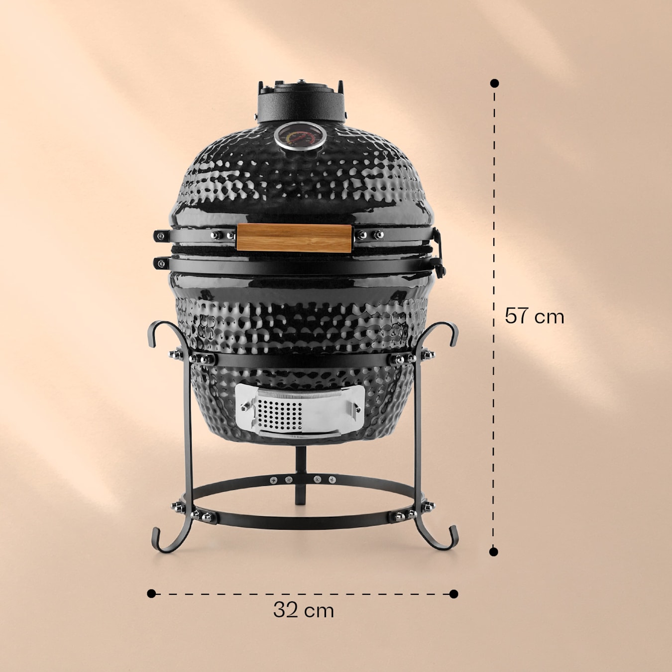 Barbecue au charbon de bois Mustang Grill Kamado S thermomètre dans le  couvercle Surface du gril (diamètre)=325 mm gris - Conrad Electronic France